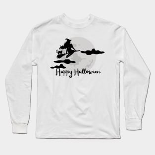 Happy Halloween with Witch Long Sleeve T-Shirt